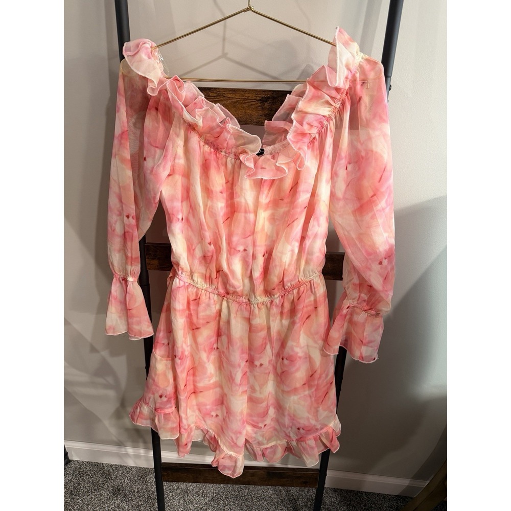 by egreis Womens Romper Small Pink Sadie Off The Shoulder Romper New With Tag